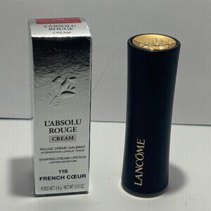 Lancome L'Absolu Rouge Shaping Cream Lipstick #118 French Cœur 3.4g Brand New